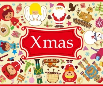 Cute Xmas Elements Vector Set