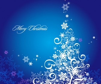 Abstract Christmas Tree Floral Vector Graphic