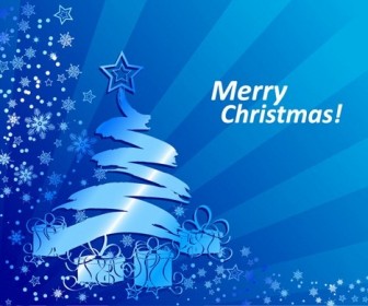 Abstract Blue Christmas Background Vector Illustration