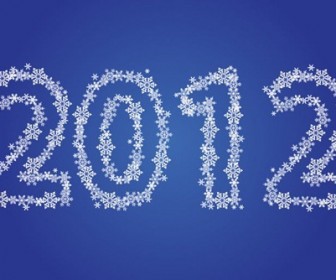 New Year 2012 Made of Snowflakes