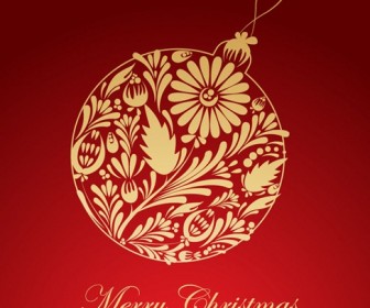 Christmas Red Greeting Card Vector Graphic
