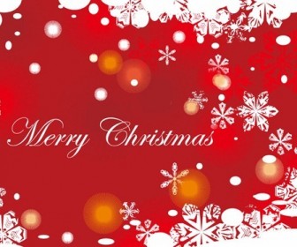 Snowflakes on Red Background Vector Graphic