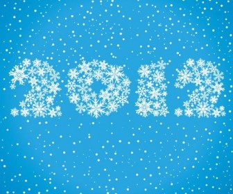 New Year 2012 Made of Snowflakes Vector Graphic