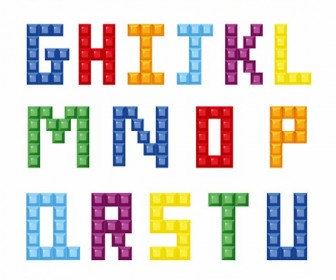 Colorful Crystal Block Alphabet