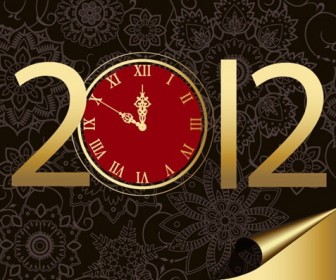 New Year 2012 with Clock