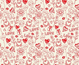 Romantic Love Seamless Pattern Vector