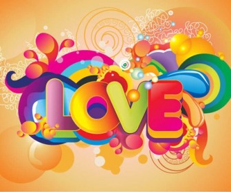 Colorful Love Background Vector Art