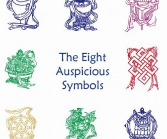 Eight Auspicious Symbols Vector Graphic