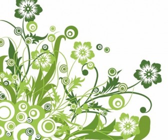 Green Floral Design Vector Graphic