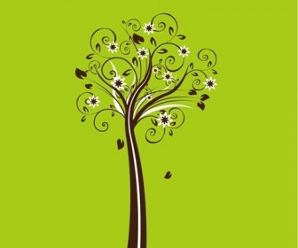 Vector Floral Tree