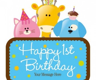 Vector Child Birthday Card