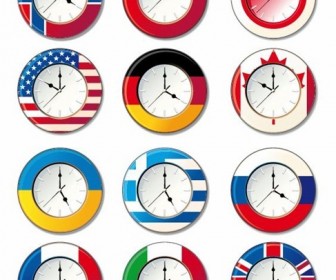 Vector Clock with Different National Flags