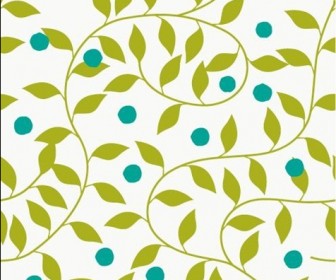 Seamless Green Floral Pattern Vector Background