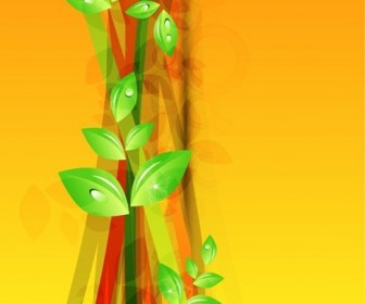 Abstract Green Floral Vector Background