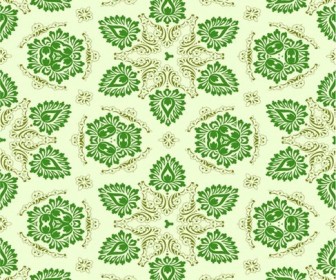 Vector Green Seamless Floral Ornament