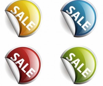 4 Colors Round Labels or Stickers for Sale