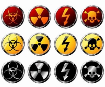 Round Radiation Warning Vector Graphics