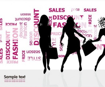 Fashion Shopping Silhouettes Vector Illustration