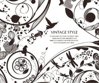 Vintage Style Floral Vector Background