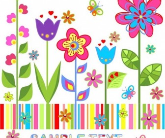 Flower Colorful Vector Background