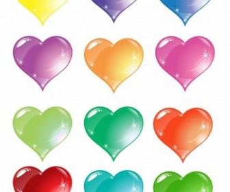 Colorful Heart Love Vector Set