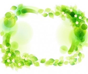 Green Floral Frame Vector Illustration