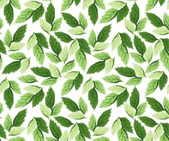 Seamless Leaf Pattern Vector Background