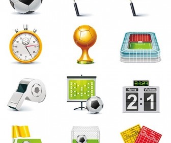 Football Match Vector Icon Set