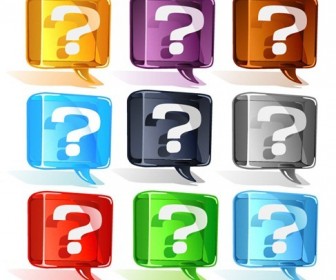 Colorful Question Mark Vector Set