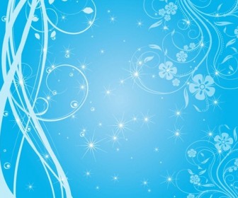 Free Swirly Blue Stars Vector Background