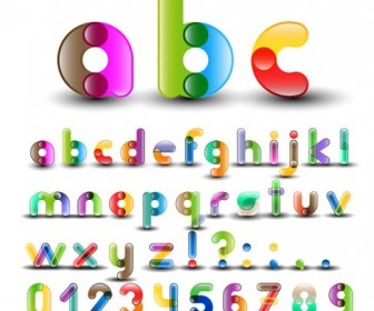 Colorful Alphabet with Numbers