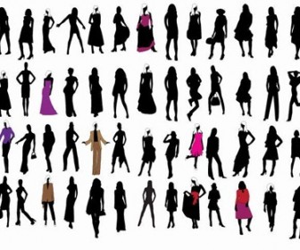 Silhouette of Fashion Girls