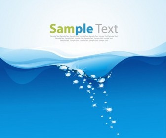 Blue Water Wave Vector Illustration