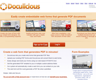 Doculicious - Easily Create Embeddable Web Forms that Generate PDF Documents
