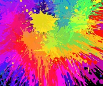 Colourful Bright Ink Splat Design Vector