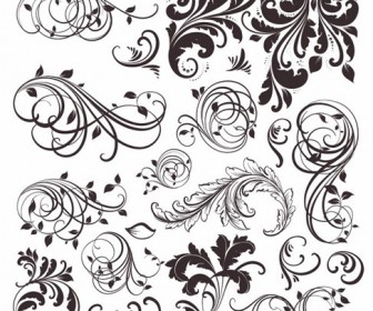 Vintage Floral Elements Vector Set