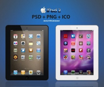 iPad Black and White PSD