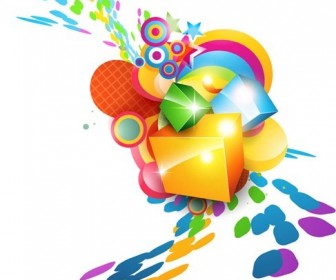 Colorful Cube Vector Background