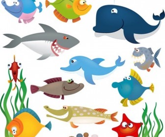 Sea Animals Vector Set