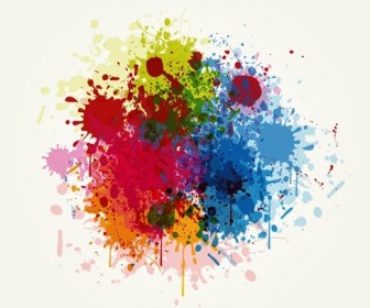 Grunge Colorful Splashing Vector Illustration