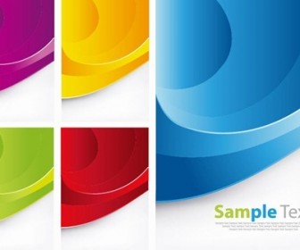 Colorful Waves Vector Background Set