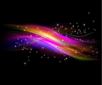 Abstract Glowing Light with Stars Vector Background