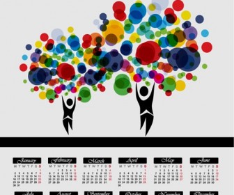 Abstract Colorful Tree 2012 Calendar