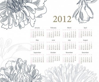 Calendar 2012 with Flowers