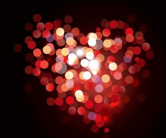 Valentine Bokeh Heart Shaped Light Background