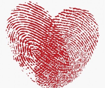 Fingerprint Heart Vector Graphic