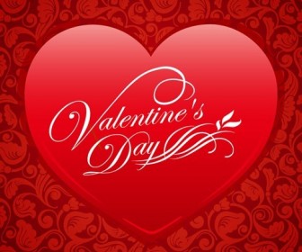 Red Floral Heart Valentine Vector Background