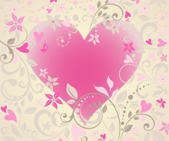 Vector Heart with Floral Ornament