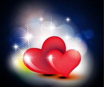 Beautiful Red Heart Vector Design Background