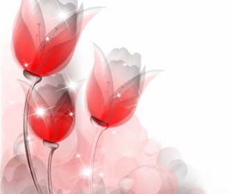Abstract Red Tulips Vector Background